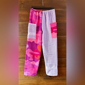 Towel pants pink purple camo